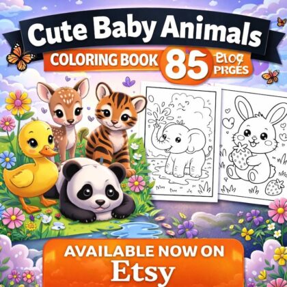 Cute Baby Animals Coloring Pages - KDP