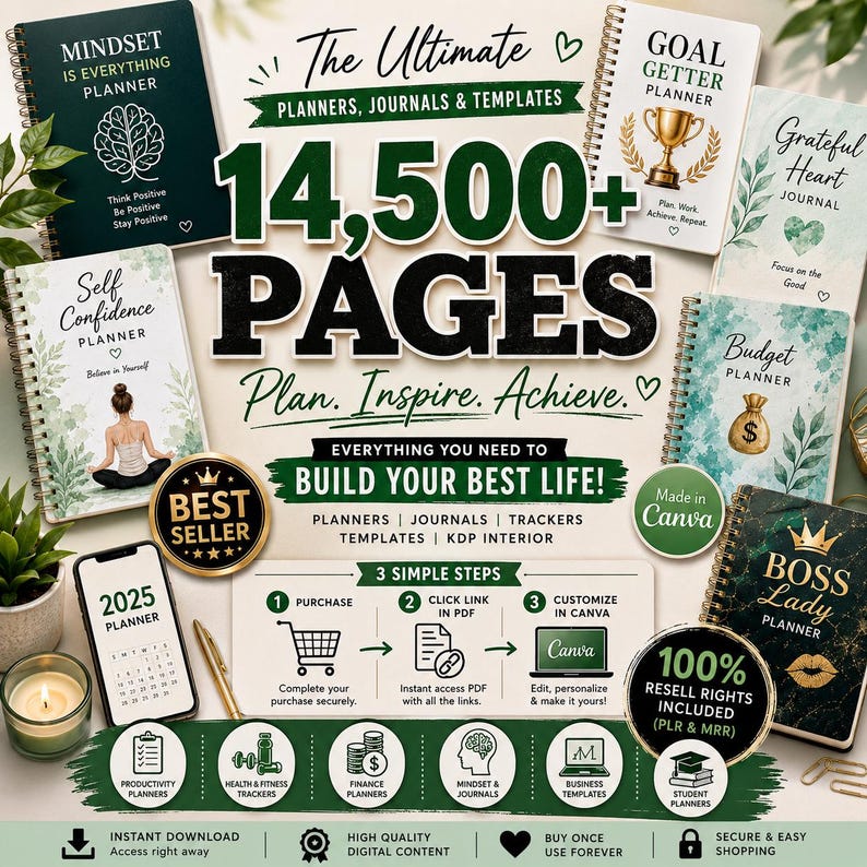 1000+ Canva Planner Templates Mega Bundle