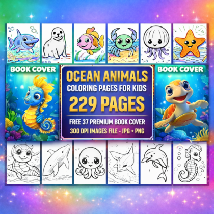 229 Ocean Animals Coloring Pages KDP