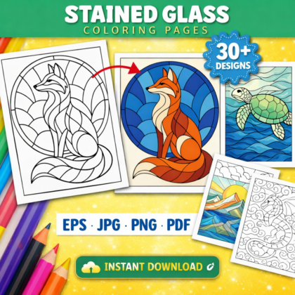 Stained Glass Coloring Pages for Adults