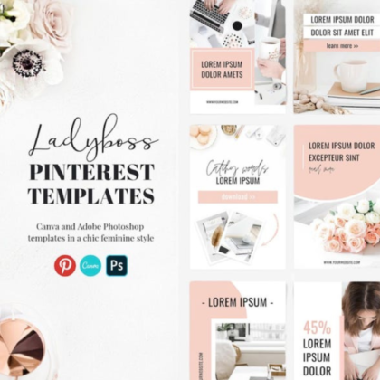 Ladyboss Pinterest Templates Canva