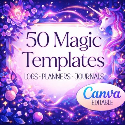 50 Magic Life Templates Canva Editable