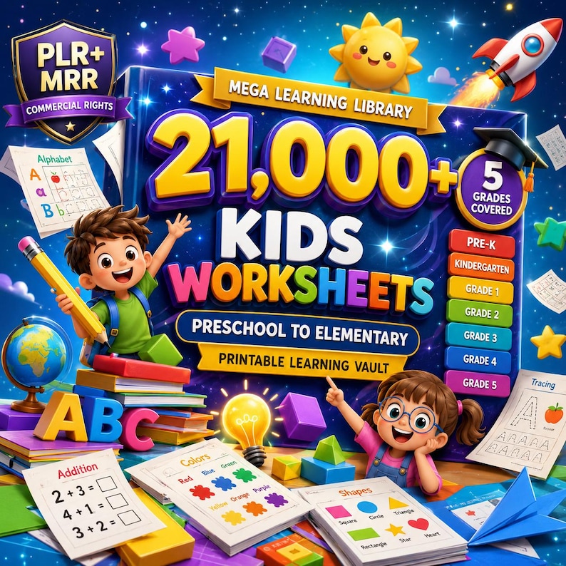 21000 Kids Worksheets Mega Bundle