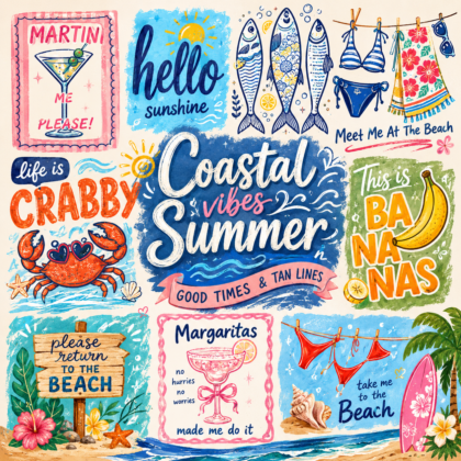 Trendy Coastal Summer Bundle SVG