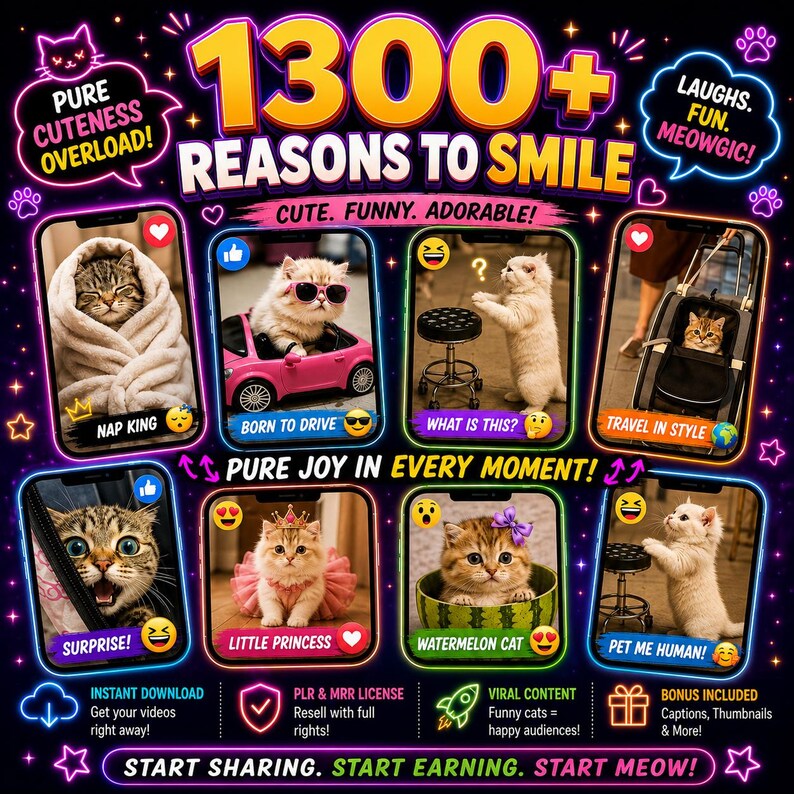 1300+ Viral Funny Cat Videos Bundle - Image 3