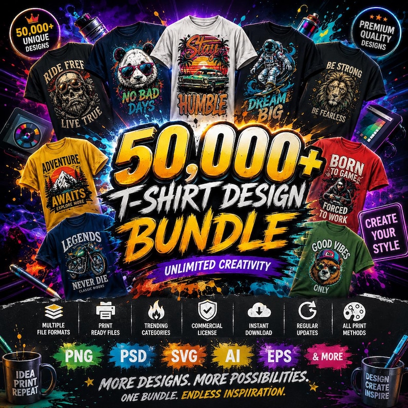 50000 T Shirt Designs Bundle SVG