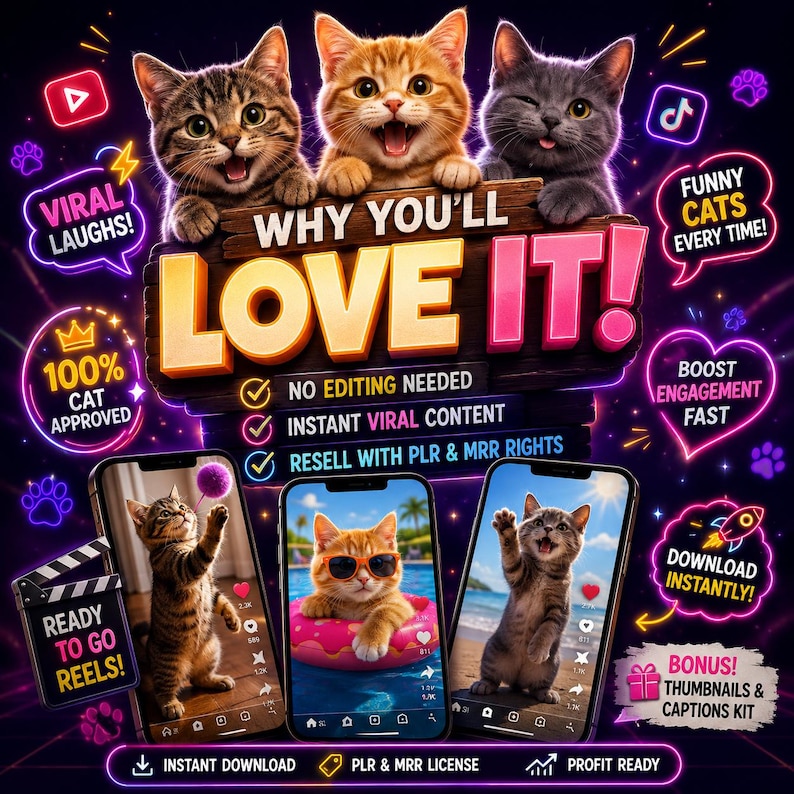 1300+ Viral Funny Cat Videos Bundle - Image 2