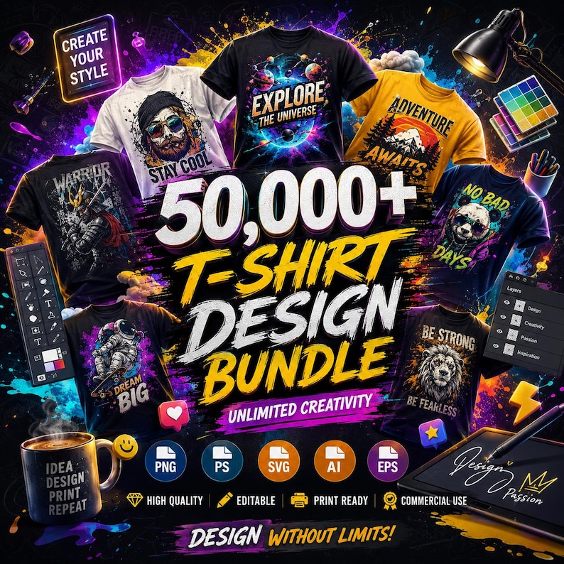 50000 T Shirt Designs Bundle SVG - Image 4